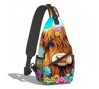 Mochila Cruzada Linda Vaca De Las Tierras Altas Bolsa Cruzada Bandoleras Ligera Sling Pecho Bolsas Bandolera Estilo Crossbody Para Correr Uso Diario Deporte