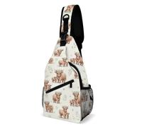 Mochila Cruzada Lindo Estampado De Vaca De Las Tierras Altas De Granja Crossbody Hombres Y Mujeres Sling Pecho Bolsas Bandolera Ligera Bolsa Cruzada Bandoleras Para Correr Viaje