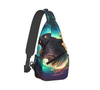 Mochila Cruzada Lobo Mágico De La Galaxia Del Universo Azul Sling Pecho Bolsas Bandolera Estilo Crossbody Hombres Y Mujeres Bolso Pecho Para Deporte Uso Diario