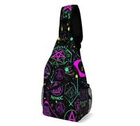 Mochila Cruzada Mágico Brillante Alquímico Cósmico Gótico Púrpura Arte Luna Sol Brujería Bolso Pecho Hombres Y Mujeres Crossbody Estilo Sling Bag Para Viaje Correr