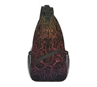 Mochila cruzada para hombre, diseño de mandala, diseño de elefante, dios, bolsa de pecho para senderismo