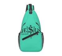 Mochila cruzada personalizada con Jesús salvado para el pecho, a la moda, religión cristiana, para viajes, ciclismo