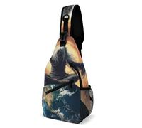 Mochila Cruzada Pintura Abstracta De La Mujer Del Poder De La Tierra Del Espacio Bolso Pecho Estilo Sling Pecho Bolsas Bandolera Hombres Y Mujeres Sling Bag Para Correr Senderismo