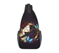 Mochila Cruzada Reloj Steampunk Retro Sling Bag Ligera Bolso Pecho Multiusos Bolsa Cruzada Bandoleras Para Deporte Senderismo Correr