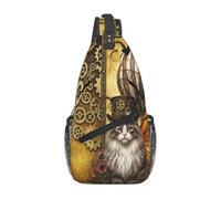 Mochila Cruzada Steampunk Bolso Pecho Ligera Sling Pecho Bolsas Bandolera Estilo Crossbody Para Senderismo Deporte Uso Diario