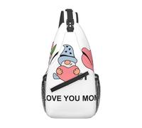 Mochila Cruzada Te Quiero, Mamá, Lindos Gnomos Sling Bag Ligera Sling Pecho Bolsas Bandolera Comodidad Crossbody Para Deporte Viaje Senderismo