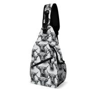 Mochila Cruzada Vaca De Las Tierras Altas Crossbody Comodidad Bolsa Cruzada Bandoleras Estilo Sling Bag Para Correr Deporte