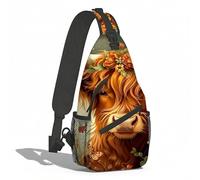 Mochila Cruzada Vaca De Las Tierras Altas Crossbody Comodidad Bolsa Cruzada Bandoleras Hombres Y Mujeres Bolso Pecho Para Viaje Senderismo Uso Diario