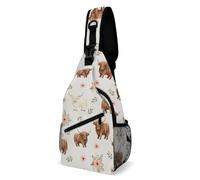 Mochila Cruzada Vaca De Las Tierras Altas Crossbody Multiusos Bolsa Cruzada Bandoleras Ligera Sling Bag Para Senderismo Uso Diario