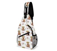 Mochila Cruzada Vaca De Las Tierras Altas Girasol Granja Animal Sling Bag Hombres Y Mujeres Bolsa Cruzada Bandoleras Comodidad Bolso Pecho Para Deporte Uso Diario