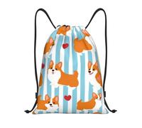 Mochila Cuerda, Lindo Perro Corgi Bolsas Cordon de Gimnasio Unisex Práctico Bolsa de Deporte para Hombre Vacaciones Nadar 36X42cm