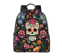 Mochila Day Of The Dead para mujeres y hombres, diseño de calavera de azúcar, para adolescentes, mochila escolar informal para la universidad, viajes y trabajo