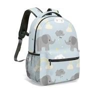Mochila de 16 pulgadas con estampado de elefante de dibujos animados caprichosos, arco iris, estrellas, luna, cielo nocturno, regalo artístico de viaje, 01., L, Casual