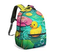 Mochila de 16 pulgadas con estampado de pato amarillo con dibujos animados para niños, niñas y mujeres, diseño gráfico, 16 (Reino Unido), L, Casual