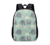 Mochila de 17 pulgadas con diseño de elefante de dibujos animados para niños, diseño de nubes y estrellas, para niños y niñas, 03., L, Minimalista