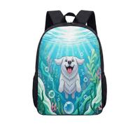Mochila de 17 pulgadas con diseño de perro piloto volador para niños y adolescentes, diseño de ciudad vibrante, 16 (Reino Unido), L, Minimalista