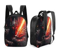 Mochila de 17 pulgadas Mochila escolar blindada de Caballero Oscuro Impreso en 3D Patrón de doble cara Mochilas escolares Niños Niñas Mochila para computadora portátil para niños/estudiantes/adultos