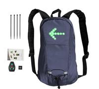 Mochila De Advertencia Brillante | Mochila De Bicicleta Control Remoto De 4 Señales LED Disponible | Bolsa De Alta Visibilidad Con Intermitente, Bolsa Recargable USB Para Conducción Segura, gris, Se