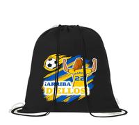 Mochila de algodón orgánico 100% con cordones | Saco multiusos ligero y reutilizable de 38x42 cm | Ideal para adultos y niños Futbol | Mochila tipo saco para gimnasio, colegio (Chica, Las Palmas)