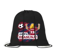 Mochila de algodón orgánico 100% con cordones | Saco multiusos ligero y reutilizable de 38x42 cm | Ideal para adultos y niños Futbol | Mochila tipo saco para gimnasio, colegio (Chica, Osasuna)