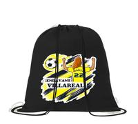 Mochila de algodón orgánico 100% con cordones | Saco multiusos ligero y reutilizable de 38x42 cm | Ideal para adultos y niños Futbol | Mochila tipo saco para gimnasio, colegio (Chica, Villareal)