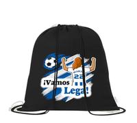 Mochila de algodón orgánico 100% con cordones | Saco multiusos ligero y reutilizable de 38x42 cm | Ideal para adultos y niños Futbol | Mochila tipo saco para gimnasio, colegio (Chica, Leganes)