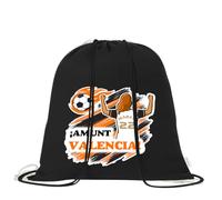 Mochila de algodón orgánico 100% con cordones | Saco multiusos ligero y reutilizable de 38x42 cm | Ideal para adultos y niños Futbol | Mochila tipo saco para gimnasio, colegio (Chica, Valencia)