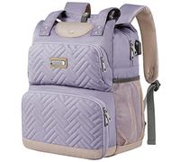 Mochila de almuerzo, lonchera para computadora portátil con puerto USB, bolsillos RFID, mochila aislada para mujer