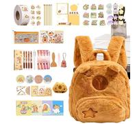 Mochila de Animal Capibara | Kit De Material Escolar Completo | Bolso De Capibara Con Diseño Animal Lindo | Para Niñas Infantil Camping Cumpleaños Viaje Excursión Escuela Picnic Deporte Y Actividades