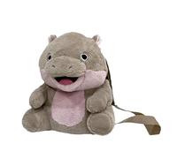 Mochila de animales de peluche, peluches de hipopótamo - Bolsa con cremallera de muñeco de hipopótamo | Mochila de dibujos animados para decoración del hogar, pequeña y elegante muñeca coleccion