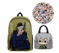 Mochila de anime Bungo Stray Dogs Dazai Osamu Edogawa Rampo, bolsa escolar, bolsa de viaje, bolsa de laptop, bolsa de almuerzo, calcomanías impermeables (100 unidades), regalo de regreso a clases para