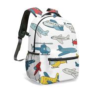 Mochila de aviación de dibujos animados, con estampado de helicóptero, resistente al agua, mochila escolar para niños y niños, selección de varios tamaños, 01., L, Casual