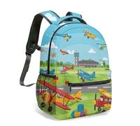 Mochila de aviación de dibujos animados, con estampado de helicóptero, resistente al agua, mochila escolar para niños y niños, selección de varios tamaños, 03., L, Casual