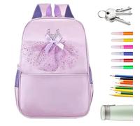 Mochila de ballet, mochila de ballet para niñas | Bolsas de libros para niños - Linda bolsa de baile para ballet al aire libre vestido de tutú para niñas, violeta, riferimento alla descrizione