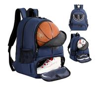 Mochila de baloncesto para hombres y mujeres con compartimento para pelota y zapatos, capacidad de 30 L, ligera, transpirable, para niños y niñas, bolsa de balón de fútbol, mochila para voleibol