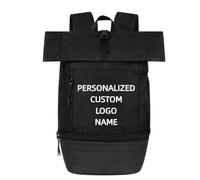 Mochila De Baloncesto Personalizada con Logotipo Bolsa De Deportes De Fútbol para Niños Bolsa De Almacenamiento De Zapatillas De Baloncesto para Hombres con Nombre Impreso Black,15 Inches