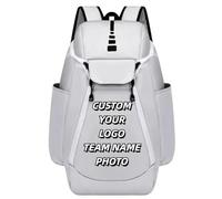 Mochila De Baloncesto Personalizada De Gran Capacidad Logotipo Personalizado Bolsa De Entrenamiento Multifuncional Al Aire Libre Impresión De Números Deportes Baloncesto Bolsa White,32 * 23 * 47cm