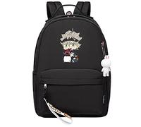 Mochila de Black Clover con Estampado de Anime Asta, pequeño Colgante con Cremallera, Mochila de Viaje, Bonita Bolsa de Estudiante de Dibujos Animados para niños y niñas