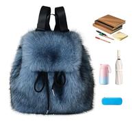Mochila de Bolso Estilo Pelo Falso con Cordón