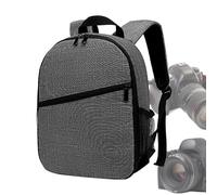 Mochila de cámara impermeable, ancha DSLR/SLR para cámara, bolsa de fotos de viaje, con mango y cierre de cremallera, transpirable y resistente a la intemperie, oscuro/gris, Gris, Se référer au