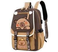 Mochila de Capybara para la escuela, mochila de Capybara, lindos niños de dibujos animados, suministros escolares de gran capacidad impermeable para niñas, niños