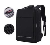 Mochila de carga resistente al agua y a prueba de terremotos Bolsa de hombro para computadora portátil de 15 pulgadas y 17,3 pulgadas Bolsa de viaje, 14 pulgadas, bolsa de aire antirrobo negra 14-15.6