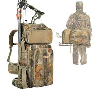 Mochila de caza con arco para hombre, color camuflaje, composite, mochila para asiento de árbol, alce, pavo, oso y ciervo (versión actualizada)