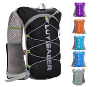 Mochila de chaleco de hidratación para correr, ligera, ajustable, correas de pecho, mochila de agua compatible con vejiga de agua de 2 L, mochila hidratante reflectante transpirable para mujeres y