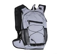 Mochila de ciclismo reflectante de 8 L para viajes al aire libre, senderismo, ciclismo con panel trasero transpirable, luz colgante frontal y bolsillos de malla (gris)