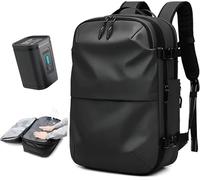 Mochila de compresión al vacío Mochila de compresión al vacío con bomba de vacío, mochila de viaje expandible for hombres y mujeres, bolsa de negocios aprobada por aerolínea, 60L(D-With Suction pump)