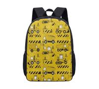Mochila de construcción para niños, de 17 pulgadas, excavadora, camión, mochila escolar para niños pequeños, mochila con impresión de vehículo, 01., L, Minimalista