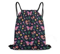 Mochila De Cuerda, Casual Bolsas De Cuerdas, Seta Butterfly Lunar, Moderno Gym Sack para Yoga, Nadar, Viaje, 36X42cm