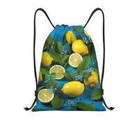Mochila de Cuerda, Le-Mon sobre Fondo Azul Bolsa de Cuerdas Cómodos Robusto Bolsa de Deporte para Adulto Hombre Viaje 36X42cm