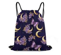 Mochila De Cuerda, Ligero Bolsa De Cordón, Butterfly, Unisex Gym Sack para Adulto, Mujer, Playa, 36X42cm